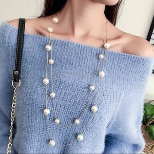 3/$30 Double Strand Simulated Pearl Necklace